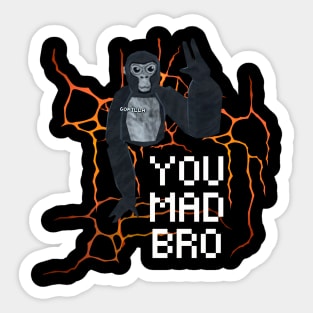 Gorilla Tag You Mad Bro Monke VR Gamer Merch Sticker